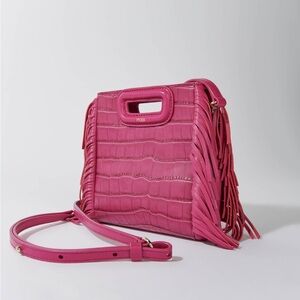 MAJE Pink Fringe Mini embossed-leather M bag NWOT